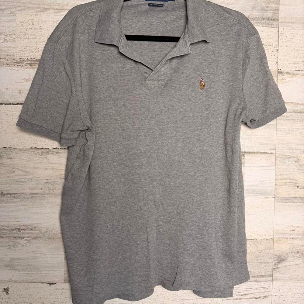 Polo Ralph Lauren Flesh Pony Gray Pima Soft Touch Polo Shirt Men's M